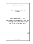 Nghiên cứu đề xuất giải pháp phát triển thương mại hàng thực phẩm sạch trong điều kiện Việt Nam là thành viên của tổ chức thương mại Thế giới