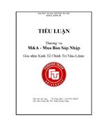 Thương vụ M A Mua lại sáp nhập Góc nhìn Kinh Tế Chính Mác Lenin