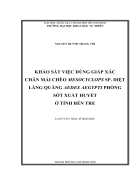 Khảo sát việc dùng giáp xác chân mái chèo mesocyclops sp Diệt lăng quăng aegypti phòng sốt xuất huyết ở tỉnh bến tre