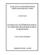 Tạo virus cúm a tái tổ hợp mang gene na của chủng h5n1 việt nam bằng kỹ thuật di truyền ngược