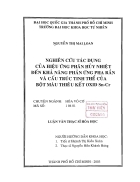 Nghiên cứu tác dụng của hiệu ứng phân hủy nhiệt đến khả năng phản ứng pha rắn và cấu trúc tinh thể của bột màu thiêu kết Oxid Sn Cr