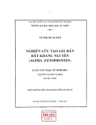 Nghiên cứu tạo giá rắn bắt kháng nguyên alpha fetoprotein