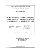 Nghiên cứu chế tạo tio2 anatase có tác dụng xúc tác quang hóa từ quặng inmenit sa khoáng sản việt nam