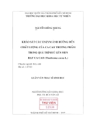 Khảo sát các enzym ảnh hưởng đến chất lượng của ca cao thương phẩm trong quá trình lên men hạt ca cao Theobroma cocoa L