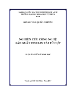 Nghiên cứu công nghệ sản xuất insulin tái tổ hợp