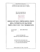 Khảo sát quá trình đồng phân hóa condensate bạch hổ trên chất xúc tác mordenite