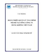 Hoàn thiện quản lý tài chính nội bộ tại Tổng công ty Hàng không Việt Nam