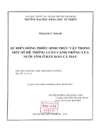 Sự biến động phiêu sinh thực vật trong một số hệ thống luân canh trồng lúa nuôi tôm ở bán đảo cà mau