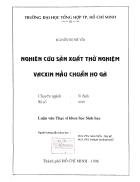 Nghiên cứu sản xuất thử nghiệm vacxin mẫu chuẩn ho gà