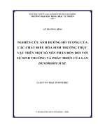 Nghiên cứu ảnh hưởng hỗ tương các chất điều hòa sinh trưởng thực vật trên một số nền phân bón đối với sự sinh trưởng và phát triển của lan dendrobium sp