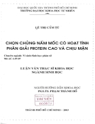 Chọn chủng nấm mốc có hoạt tính phân giải protein cao và chịu mặn