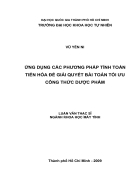 Ứng dụng các phương pháp tính toán tiến hóa để giải quyết bài toán tối ưu công thức dược phẩm