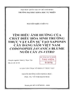 Tìm hiểu ảnh hưởng của chất điều hòa sinh trưởng thực vật lên sự tạo saponin cây đảng sâm việt nam codonopsis javanica blume nuôi cấy in vitro