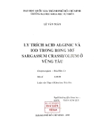 Ly trích acid alginic và iod trong rong mơ sargassum crassifolium ở vũng tàu