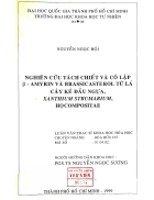 Nghiên cứu tác chiết và cô lập b amyrin và brassicasterol từ lá cây ké đầu ngựa xanthium strumarium họ compositae