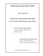 Khảo sát thành phần hóa học của vỏ cây gỏi garcinia ferrea pierre