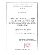 Khảo sát sơ bộ thành phần hóa học của cây sài đất wedelia calendulacea less asteraceae