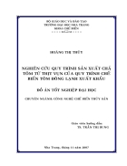 Nghiên cứu quy trình sản xuất chả tôm từ thịt vụn của quy trình chế biến tôm đông lạnh xuất khẩu