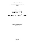 Giáo trình Kinh tế ngoại thương