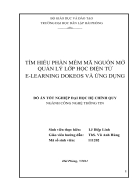 Tìm hiểu phần mềm mã nguồn mở quản lý lớp học điện tử E Learning Dokeos và Ứng dụng