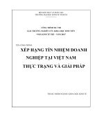 Xếp hạng tín nhiệm doanh nghiệp Việt Nam thực trạng và giải pháp