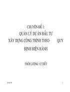 Quản lý dự án đầu tư xây dựng công trình theo quy định hiện hành