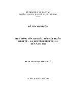 Huy động vốn cho đầu tư phát triển kinh tế xã hội tỉnh Bình Thuận đến năm 2020