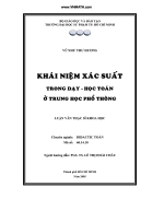 Khái niệm xác suất trong dạy học toán ở trường THPT