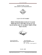 Phân tích rủi ro lãi suất và giải pháp quản lý rủi ro lãi suất tại ngân hàng đầu tư phát triển tỉnh hậu giang