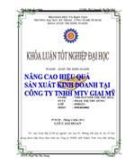 Nâng cao hiệu quả sản xuất kinh doanh tại công ty TNHH MTV GIAI MỸ