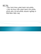 Các hình thức phát hành trái phiếu Liện hệ thực tiễn phát hành trái phiếu chính phủ và trái phiếu doanh nghiệp ở Việt Nam hiện nay