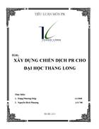 Xây dựng chiến lược PR cho đại học Thăng Long