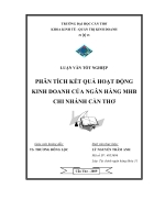 Phân tích kết quả hoạt động kinh doanh của ngân hàng mhb chi nhánh cần thơ