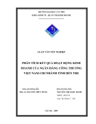 Phân tích kết quả hoạt động kinh doanh của ngân hàng công thương việt nam chi nhánh bến tre