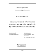 Khảo sát nhu cầu tín dụng của sinh viên đại học cần thơ đối với hệ thống ngân hàng thương mại