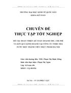 Hoàn thiện kế toán doanh thu chi phí và xác định kết quả kinh doanh tại Công ty TNHH nhà nước một thành viên Thực phẩm Hà Nội