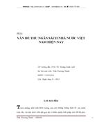 Vấn đề thu ngân sách nhà nước việt nam hiện nay