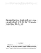 Báo cáo tổng hợp về tình hình hoạt động của chi nhánh SHB 86 Bà Triệu quận Hoàn Kiếm TP Hà Nội