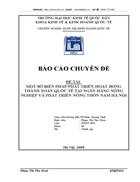 Một số biện pháp phát triển hoạt động thanh toán quốc tế tại ngân hàng nông nghiệp và phát triển nông thôn nam hà nội