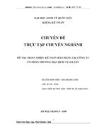 Hoàn thiện kế toán bán hàng tại Công ty CP dịch vụ thương mại Hà Tây ko lý luận