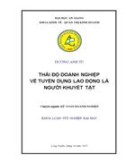 Thái độ doanh nghiệp trong tuyển dụng lao động là người khuyết tật