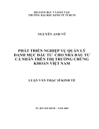 Phát triển nghiệp vụ quản lý danh mục đầu tư cho nhà đầu tư cá nhân trên thị trường chứng khoán việt nam