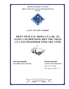 Phân tích tác động của dự án nâng cao đời sống đến thu nhập của người khmer