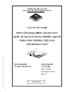 Phân tích hoạt động thanh toán quốc tế tại ngân hàng thương mại cổ phần công thương việt nam chi nhánh cà mau