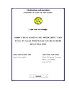 Hoạch định chiến lược Marketing gạo công ty xuất nhập khẩu An Giang giai đoạn 2004 2010