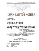 Soạn giáo trình môn kỹ thuật truyền thanh