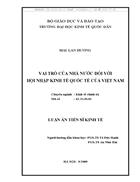 Vai trò của nhà nước đối với hội nhập kinh tế quốc tế của việt nam
