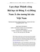 Lua chon Thanh cong Bai hoc tu Dong A va Dong Nam A cho tuong lai cua Viet Nam