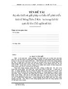 Sự cần thiết và giải pháp cơ bản để phát triển kinh tế Nông Thôn ở Nước ta trong thời kì quá độ lên Chủ nghĩa xã hội