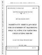 Nghiên cứu thiết lập chất chuẩn Emodin từ đại hoàng phục vụ công tác kiểm tra chất lượng thuốc